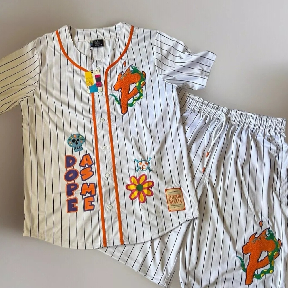 Vibrant White‎ and Orange Sports Set with Cartoon Designs